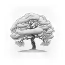 tree with a curvy trunk tattoo design idea