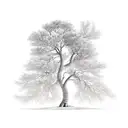 tree with a curvy trunk tattoo design idea