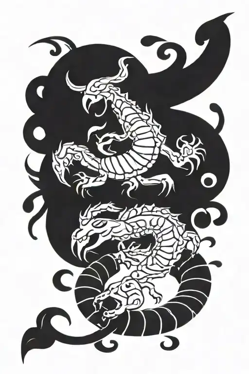 scorpion crocdile tattoo design idea