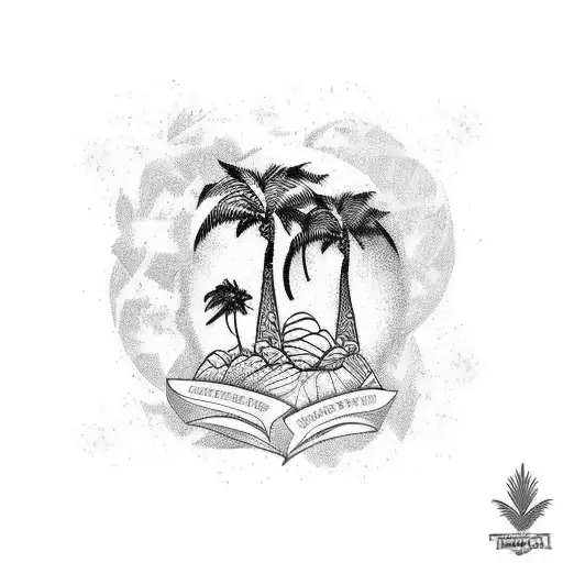 trbal tattoo with 868 and palm tree to represent Caribbean  tattoo design idea