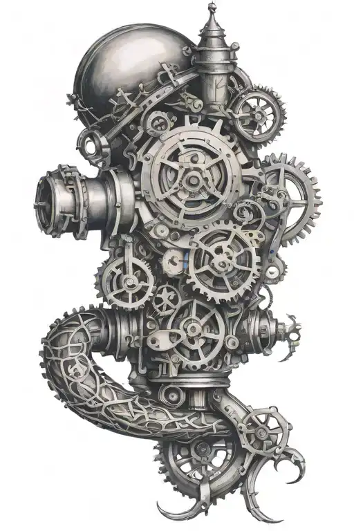 steampunk sleeve tattoo tattoo design idea