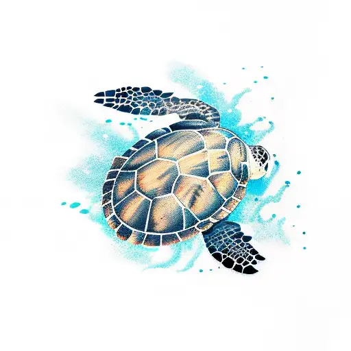 sea turtle pirate tattoo design idea