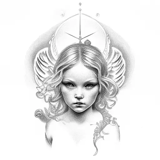 cherub angel  tattoo design idea