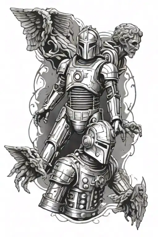 Cyberman, Dalek and Weeping Angel tattoo design idea