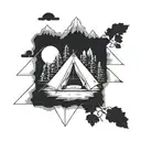 poorly put up tent pitched tattoo design idea