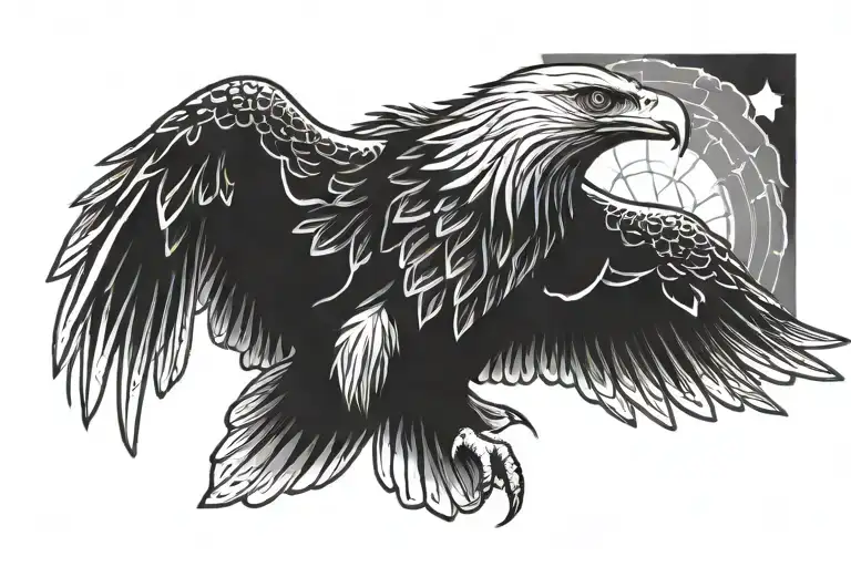 eagle soaring tattoo design idea