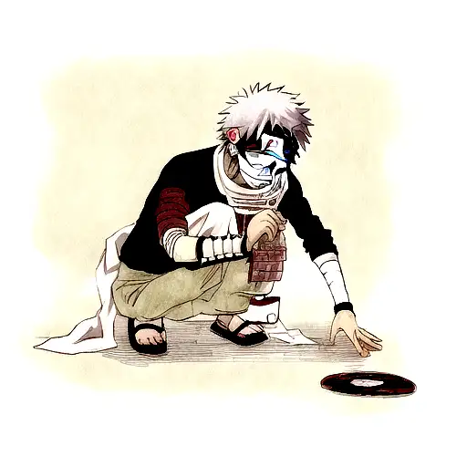 obito crying with broken mask tattoo design idea