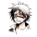 obito crying with broken mask tattoo design idea