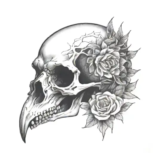 Crow skull eye tattoo design idea