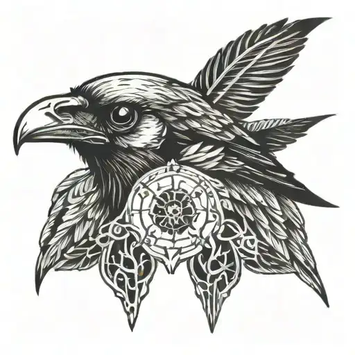 Crow skull eye tattoo design idea