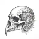 Crow skull eye tattoo design idea