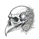 Crow skull eye tattoo design idea