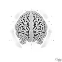 cyber brain tattoo design idea