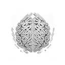 cyber brain tattoo design idea