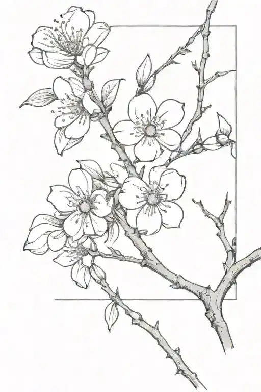 branch of blossoming apricot tattoo design idea
