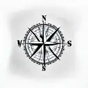Compass tattoo design idea