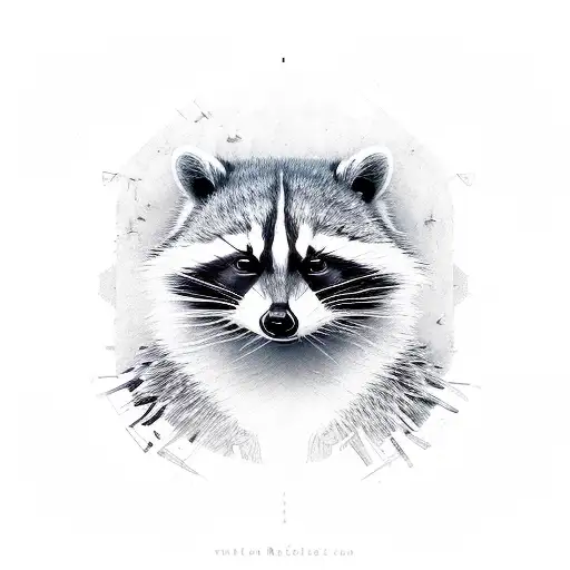  raccoon mechanic  with eye patch tattoo design idea