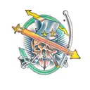 arco e flecha tattoo design idea