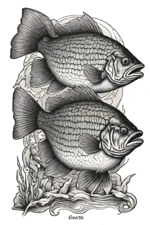 arctic grayling fish tattoo design idea