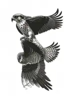 osprey bird of prey catching an arctic grayling fish alaska tattoo design idea