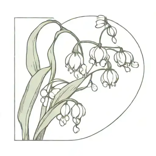 lily of valley round tattoo design idea