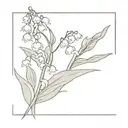 lily of valley round tattoo design idea