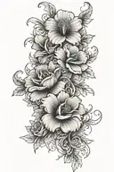 flowers cross strength courage tattoo design idea