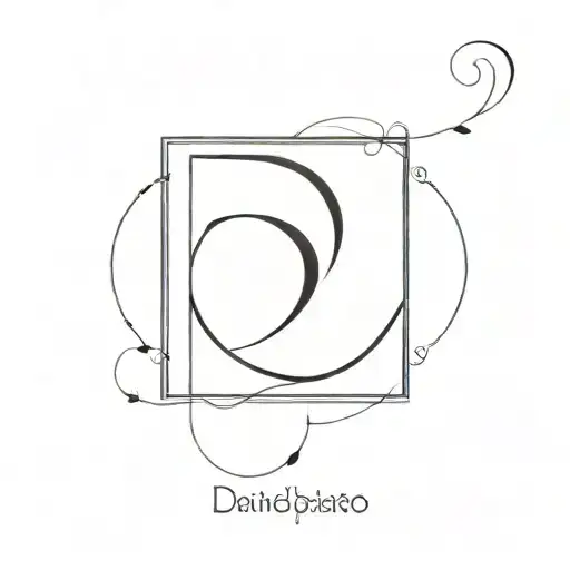 A minimalist tattoo of a letter D in a creative font, symbolizing your boyfriend's name and your long distance relationship tattoo design idea