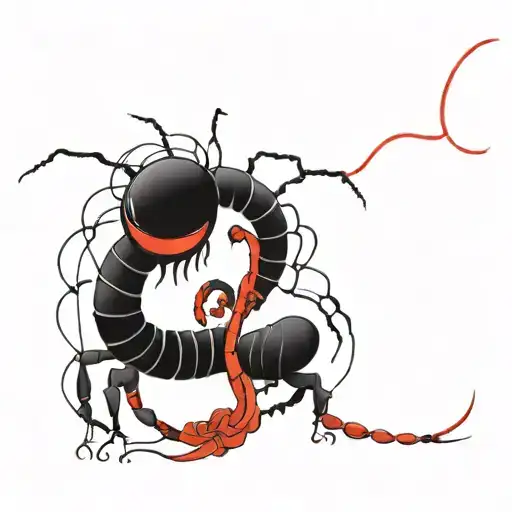 kaneki ken's centipede with red rose tattoo design idea