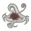 kaneki ken's centipede with red rose tattoo design idea