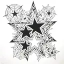 velaris three stars tattoo design idea