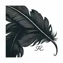 Dark Cloud  Black feather tattoo design idea