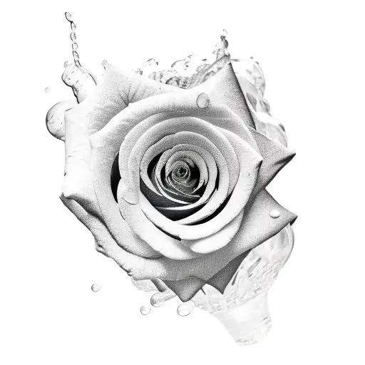 rose and a bottle of wine tattoo design idea