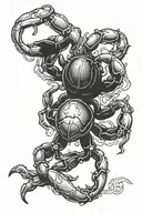 cancer crab and aries ram   tattoo design idea
