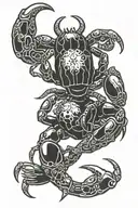 cancer crab and aries ram   tattoo design idea
