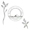 simple tranquility ocean calmness tattoo design idea