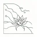 simple tranquility ocean calmness tattoo design idea