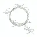 simple tranquility ocean calmness tattoo design idea