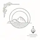 simple tranquility ocean calmness tattoo design idea