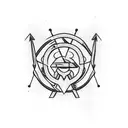  bow, arrow  tattoo design idea