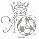 soccer ball and crown with 19 written tattoo design idea