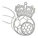 soccer ball and crown with 19 written tattoo design idea