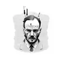 tattoo of Tony Soprano, Tommy Shelby, Walter White, John Wick and Billy Butcher in the style of Death Row Records tattoo design idea