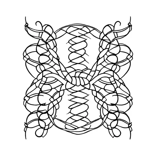 A dotwork tattoo of a DNA double helix intertwined with a quill pen, symbolizing the client's fascination with biology and their love for books and teaching. tattoo design idea