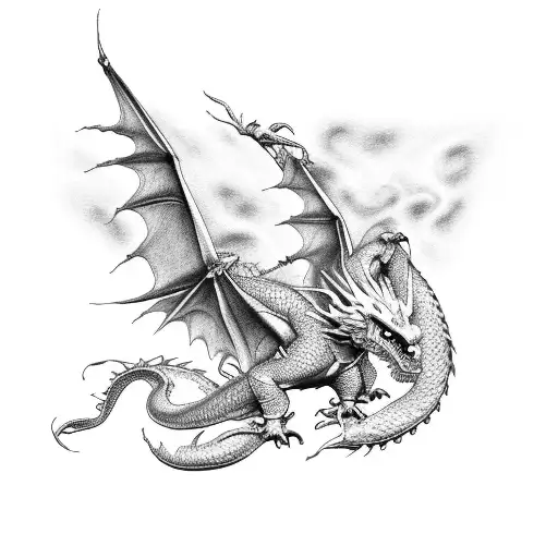 Dragon and Phoenix tattoo design idea