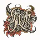 script writing "JIVIN" tattoo design idea