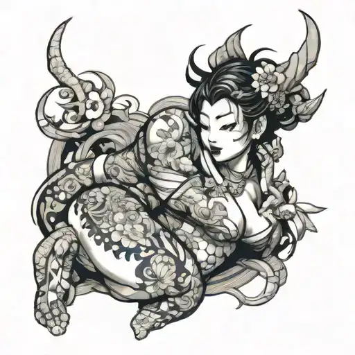 ahegao sexy tattoo design idea