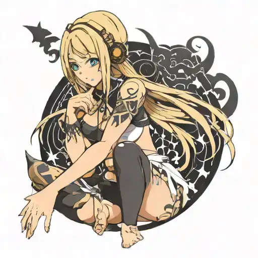 waifu ahego  tattoo design idea