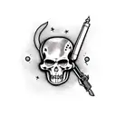 caveira e arma  tattoo design idea