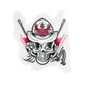 caveira e arma  tattoo design idea